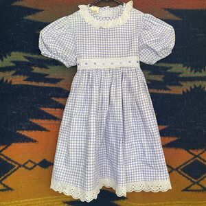 Vintage Mini World Purple/White Gingham Dress With Belt. Size 3T. Rare. USA.